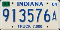 INDIANA 2004 TRUCK LICENSE PLATE