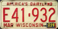 WISCONSIN 1979 LICENSE PLATE - B
