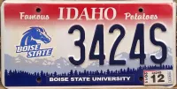 IDAHO 2011 BOISE STATE UNIVERSITY LICENSE PLATE