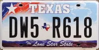 TEXAS 2012 LICENSE PLATE