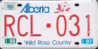 ALBERTA 1998 NARROW DIES LICENSE PLATE