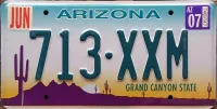 ARIZONA 2007 LICENSE PLATE