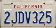 CALIFORNIA PLAIN FRONT LICENSE PLATE