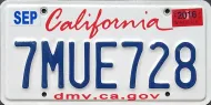 CALIFORNIA 2016 LICENSE PLATE