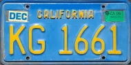 CALIFORNIA 1996 TRAILER LICENSE PLATE