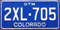 COLORADO 1977 GTM TRUCK LICENSE PLATE