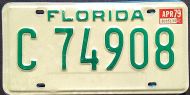 FLORIDA 1979 GREEN TRAILER LICENSE PLATE