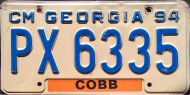 GEORGIA 1994 COMMERCIAL TRUCK LICENSE PLATE