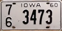 IOWA 1960 LICENSE PLATE