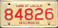 ILLINOIS 1966 MOTORCYCLE LICENSE PLATE