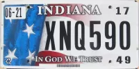 INDIANA 2017 IN GOD WE TRUST LICENSE PLATE