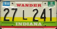 INDIANA 1987 LICENSE PLATE - A