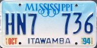 MISSISSIPPI 1994 TRUCK LICENSE PLATE - A