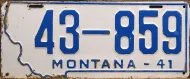 MONTANA 1941 LICENSE PLATE