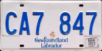 NEWFOUNDLAND 2023 COMMERCIAL LICENSE PLATE