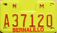 NEW MEXICO YELLOW MOTORYCLCE LICENSE PLATE
