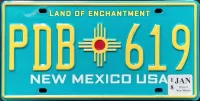 NEW MEXICO 2018 TURQUOISE LICENSE PLATE