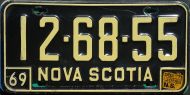 NOVA SCOTIA 1971 LICENSE PLATE