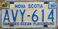 NOVA SCOTIA 1989 LICENSE PLATE