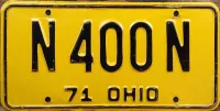 OHIO 1971 LICENSE PLATE