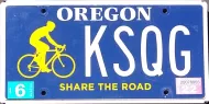 OREGON 2022 SHARE THE ROAD LICENSE PLATE