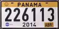 PANAMA 2014 LICENSE PLATE