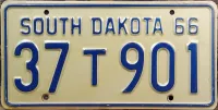 SOUTH DAKOTA 1966 TRUCK LICENSE PLATE