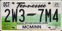 TENNESSEE 2021 LICENSE PLATE - TEXAS MADE