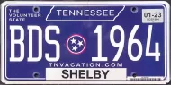 TENNESSEE BLUE FLAT LICENSE PLATE
