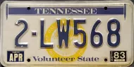 TENNESSEE 1983 LICENSE PLATE