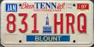 TENNESSEE 1997 LICENSE PLATE - A