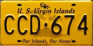 US VIRGIN ISLANDS 2000 LICENSE PLATE
