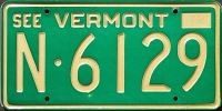 VERMONT 1972 LICENSE PLATE - A