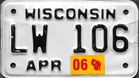 WISCONSIN 2006 MOTORCYCLE LICENSE PLATE