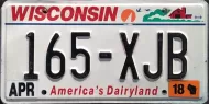 WISCONSIN 2018 LICENSE PLATE - A
