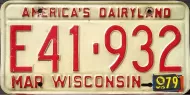 WISCONSIN 1979 LICENSE PLATE - B