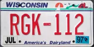 WISCONSIN 1997 LICENSE PLATE